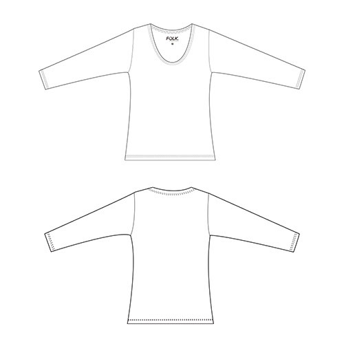 スクラブインナー Tシャツ FOLK フォーク レディスカットソー 7.5分袖 9001 レディース 女性用 アンダーシャツ インナーシャツ 医療用 春夏 秋冬 医療 制服 ユニフォーム 医者 看護師 ナース 病院 おしゃれ 可愛い かわいい 動きやすい