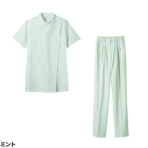 ケーシー 上下セット 白衣 パンツ 住商モンブラン レディース 女性用 制服 ユニフォーム 医療 医師 医者 看護師 ナース 病院 クリニック 整骨院 半袖 楽 ポケット 72 -352 ～ -358 73 -1261 ～ -1267