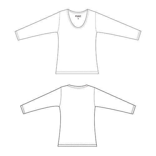 スクラブインナー Tシャツ FOLK フォーク ポカポカレディスカットソー 7.5分袖 七分袖 9003 レディース 女性用 アンダーシャツ インナーシャツ 医療用 秋冬 医療 制服 ユニフォーム 医者 看護師 ナース 病院 おしゃれ 可愛い かわいい