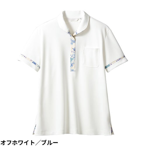 水*玉様 ☆wafu. 高密度リネン ホワイト ポロシャツ 半袖(レディースL