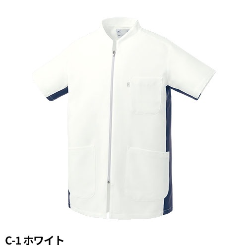 ファスナースクラブ 白衣 医療 ミズノ MIZUNO ユニセックス 男女兼用 半袖 MZ-0403 医師 医者 看護師 ナース ナース服 人気 制服 ユニフォーム 前開き 衿付き ストレッチ 伸びる 病院 介護 かっこいい 可愛い かわいい おしゃれ おすすめ