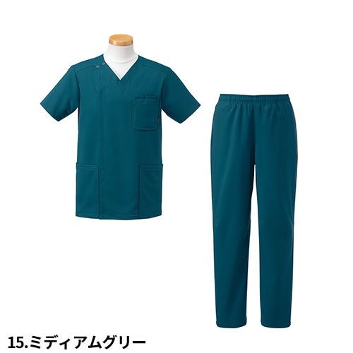 スクラブ 上下セット 白衣 パンツ リゼルヴァ RISERVA ユニセックス 男女兼用 半袖 医療 医師 医者 歯医者 看護師 ナース ナース服 手術衣 ストレッチ 総ゴム R8192 R7192P 制服 ユニフォーム 病院 介護 訪問看護 おしゃれ かわいい かっこいい
