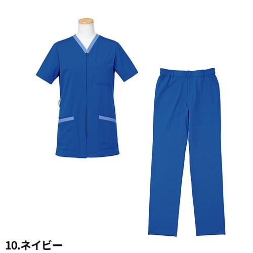 スクラブ 上下セット 白衣 パンツ リゼルヴァ RISERVA メンズ 男性用 半袖 医療 医師 医者 歯医者 看護師 ナース ナース服 手術衣 前開き ストレート R8797 R7797P 制服 ユニフォーム 病院 エステ 介護 おしゃれ かっこいい