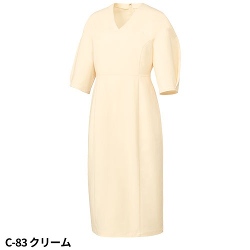 ワンピース 医療用 看護師 ナース ナース服 ナースウェア 白衣 看護服 制服 五分袖 5分袖 女性 レディース unite ユナイト チトセ DOM-0040 病院 クリニック エステ サロン おしゃれ かわいい 可愛い