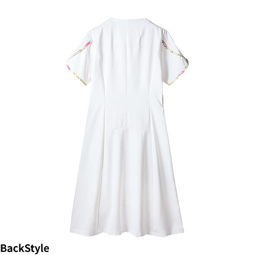 ナースワンピース 白衣 ナース服 LW402 住商モンブラン 半袖 レディース 女性用 医療用 看護師 ナース ナースウェア 病院 クリニック エステ サロン 事務 受付 細身 細見え 上品 おしゃれ かわいい 可愛い きれいめ