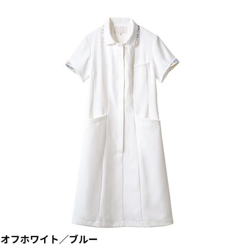 ナースワンピース 白衣 ナース服 LW403 住商モンブラン 半袖 レディース 女性用 医療用 看護師 ナース ナースウェア 病院 クリニック エステ サロン 事務 受付 人気 襟付き 花柄 おしゃれ かわいい 可愛い きれいめ