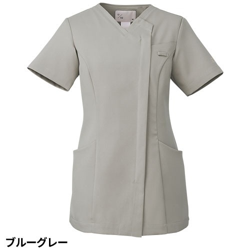 [ 特別価格 ]スクラブ 白衣 レディース 女性用 住商モンブラン uka 半袖 UM501 医療 制服 ユニフォーム 看護師 ナース 病院 エステ 美容 歯医者 サロン ファスナー おしゃれ かわいい 可愛い 医療用 ウカ きれい 前開き 透けにくい 動きやすい 人気 おすすめ