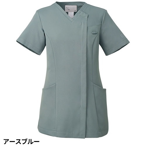 [ 特別価格 ]スクラブ 白衣 レディース 女性用 住商モンブラン uka 半袖 UM501 医療 制服 ユニフォーム 看護師 ナース 病院 エステ 美容 歯医者 サロン ファスナー おしゃれ かわいい 可愛い 医療用 ウカ きれい 前開き 透けにくい 動きやすい 人気 おすすめ