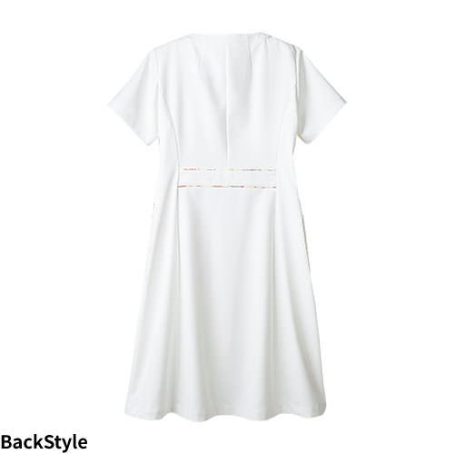 ナースワンピース 白衣 ナース服 LW411 住商モンブラン 半袖 レディース 女性用 医療用 看護師 ナース ナースウェア 病院 クリニック エステ サロン 事務 受付 花柄 おしゃれ かわいい 可愛い 細身 細見え きれいめ