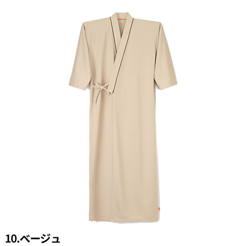 ２枚入り　ナガイリーベン　患者衣ゆかた型　ベージュ 男女兼用患者衣（ゆかた型）[ナガイレーベン製品] FG-1510｜THS