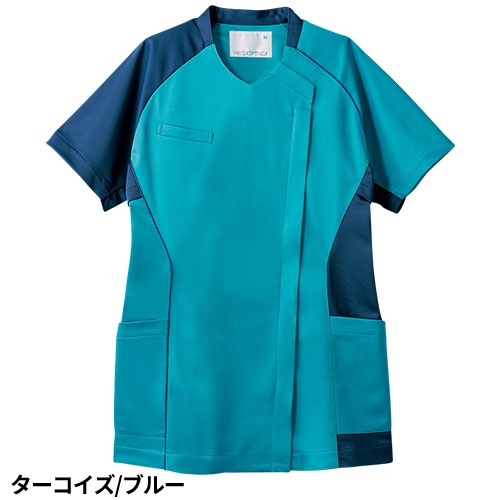 スクラブ 白衣 レディース 女性用 住商モンブラン スクラブ レディス 半袖 MS355-39、MS355-43、MS355-88 医療 制服 ユニフォーム 医者 医師 看護師 ナース 病院 おしゃれ かわいい 可愛い医療用 前開き ファスナー クリニック