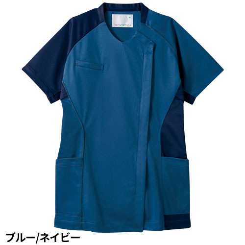 スクラブ 白衣 レディース 女性用 住商モンブラン スクラブ レディス 半袖 MS355-39、MS355-43、MS355-88 医療 制服 ユニフォーム 医者 医師 看護師 ナース 病院 おしゃれ かわいい 可愛い医療用 前開き ファスナー クリニック