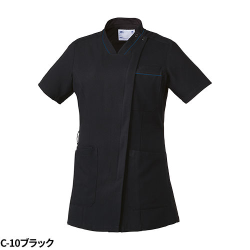 ジャケット 白衣 ケーシー MZ-0217 医療 ミズノ MIZUNO レディース 女性用 半袖 医師 医者 女医 看護師 ナース 医療用 病院 整体 人気 上衣 医務衣 診察衣 制電 ストレッチ 伸縮性 可愛い かわいい おしゃれ おすすめ 通販