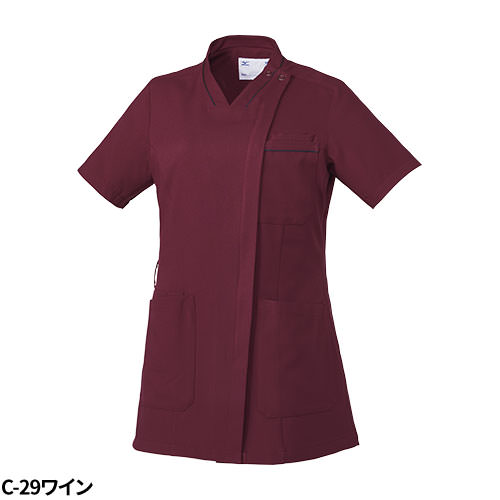ジャケット 白衣 ケーシー MZ-0217 医療 ミズノ MIZUNO レディース 女性用 半袖 医師 医者 女医 看護師 ナース 医療用 病院 整体 人気 上衣 医務衣 診察衣 制電 ストレッチ 伸縮性 可愛い かわいい おしゃれ おすすめ 通販