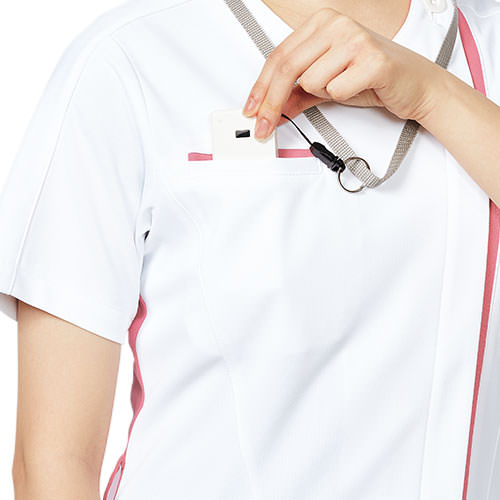 ジャケット 白衣 ケーシー MZ-0235 医療 ミズノ MIZUNO レディース 女性用 半袖 医師 女医 医者 看護師 ナース 薬剤師 医療用 人気 上衣 医務衣 診察衣 ストレッチ 伸縮性 動きやすい 可愛い かわいい おしゃれ