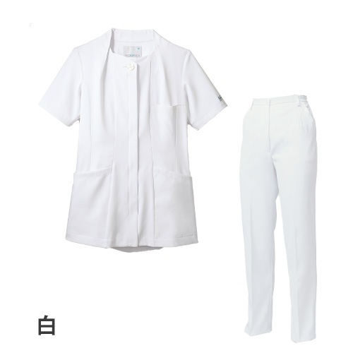 ジャケット 上下セット 白衣 白パンツ 住商モンブラン レディース 女性