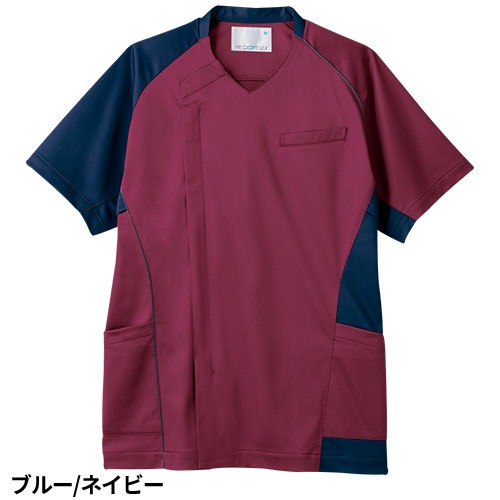 スクラブ 白衣 メンズ 男性用 住商モンブラン スクラブ メンズ 半袖 MS855-39、MS855-43、MS855-89 医療 制服 ユニフォーム 医者 医師 看護師 ナース 病院 おしゃれ かっこいい医療用 前開き ファスナー クリニック