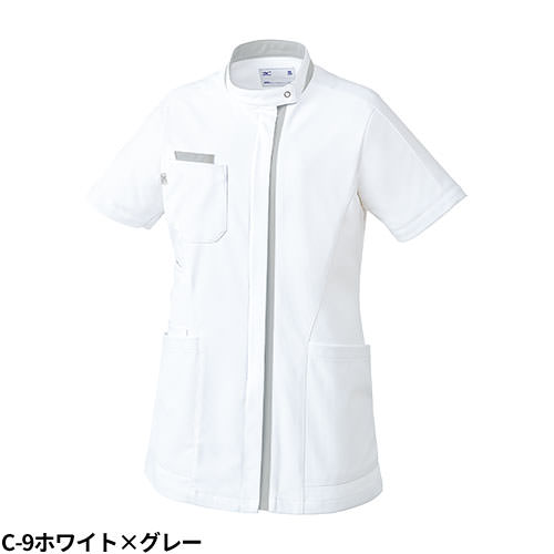 ケーシー 白衣 ジャケット MZ-0233 医療 ミズノ MIZUNO レディース 女性用 半袖 医師 医者 看護師 ナース 医療用 人気 上衣 医務衣 診察衣 ストレッチ 伸縮性 涼しい ポケット 可愛い かわいい おしゃれ おすすめ