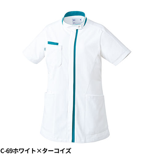 ケーシー 白衣 ジャケット MZ-0233 医療 ミズノ MIZUNO レディース 女性用 半袖 医師 医者 看護師 ナース 医療用 人気 上衣 医務衣 診察衣 ストレッチ 伸縮性 涼しい ポケット 可愛い かわいい おしゃれ おすすめ