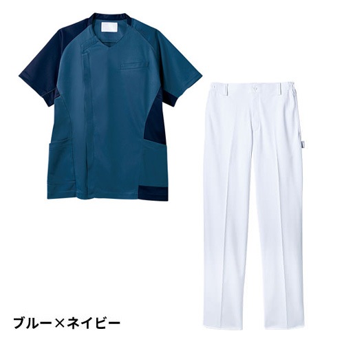 スクラブ 上下セット 白衣 白パンツ 住商モンブラン メンズ 男性用 医療 医師 医者 歯医者 看護師 半袖 ナース ナース服 手術衣 速乾 CHM855-39・43・89 CHM652-10 制服 ユニフォーム 病院 動物病院 介護 おしゃれ かわいい 可愛い かっこいい