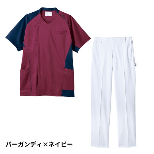 スクラブ 上下セット 白衣 白パンツ 住商モンブラン メンズ 男性用 医療 医師 医者 歯医者 看護師 半袖 ナース ナース服 手術衣 速乾 CHM855-39・43・89 CHM652-10 制服 ユニフォーム 病院 動物病院 介護 おしゃれ かわいい 可愛い かっこいい