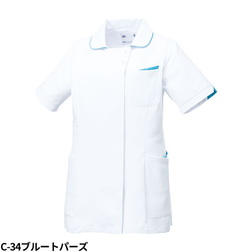 ジャケット 白衣 ケーシー MZ-0160 医療 ミズノ MIZUNO レディース 女性用 半袖 医師 医者 女医 看護師 ナース 技師 医療用 病院 人気 上衣 医務衣 診察衣 ストレッチ 可愛い かわいい 透け防止 おしゃれ おすすめ