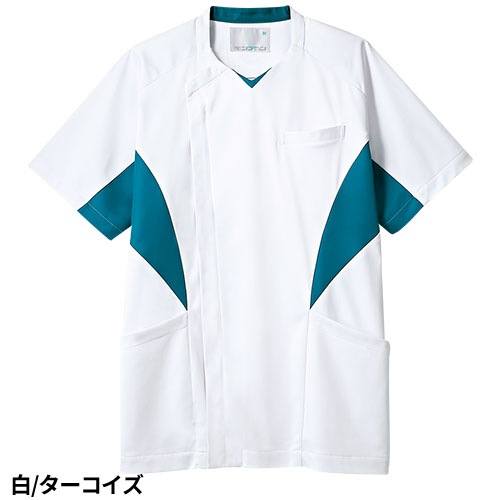 スクラブ 白衣 メンズ 男性用 住商モンブラン スクラブ メンズ 半袖 MS857-10、MS857-14、MS857-19 医療 制服 ユニフォーム 医者 医師 看護師 ナース 病院 おしゃれ かっこいい医療用 前開き ファスナー クリニック