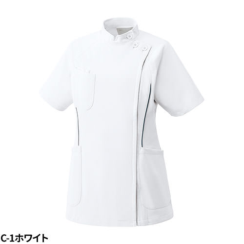 ケーシー 白衣 ジャケット MZ-0048 医療 ミズノ MIZUNO レディース 女性用 半袖 医師 医者 女医 看護師 ナース 医療用 病院 外科 人気 上衣 医務衣 診察衣 制菌 吸汗 速乾 パイピング 可愛い かわいい おしゃれ おすすめ