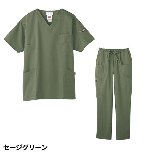【メール便対応】白衣 上下セット(7033SC+5017SC) スクラブ パンツ ディッキーズ Dickies ユニセックス 男女兼用 医療 医師 医者 看護師 ナース 手術衣 人気 制服 ユニフォーム 病院 介護 おしゃれ かわいい かっこいい