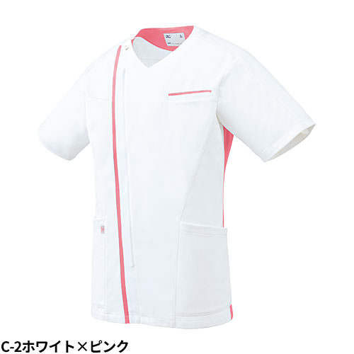 ジャケット 白衣 ケーシー MZ-0237 医療 ミズノ MIZUNO メンズ 男性用 半袖 医師 医者 看護師 ナース 医療用 人気 病院 整体 上衣 医務衣 診察衣 ストレッチ 伸縮性 動きやすい かっこいい おしゃれ おすすめ 通販