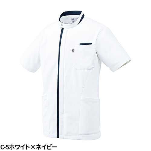ケーシー 白衣 ジャケット MZ-0234 医療 ミズノ MIZUNO メンズ 男性用 半袖 医師 医者 看護師 ナース 医療用 病院 人気 上衣 医務衣 診察衣 ストレッチ 伸縮性 涼しい ポケット かっこいい おしゃれ おすすめ 通販