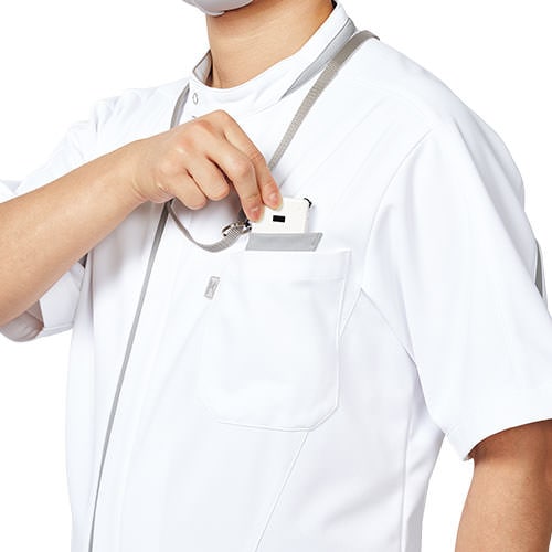 ケーシー 白衣 ジャケット MZ-0234 医療 ミズノ MIZUNO メンズ 男性用 半袖 医師 医者 看護師 ナース 医療用 病院 人気 上衣 医務衣 診察衣 ストレッチ 伸縮性 涼しい ポケット かっこいい おしゃれ おすすめ 通販