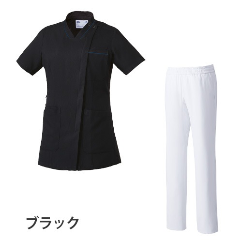 スクラブ 上下セット 白衣 白パンツ MIZUNO ミズノ レディース 女性用 医療 医師 医者 歯医者 看護師 半袖 ナース ナース服 手術衣 ストレッチ MZ-0217 MZ-0127 制服 ユニフォーム 病院 エステ 介護 おしゃれ かわいい 可愛い