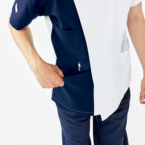 ユニセックス スクラブ 医療 白衣 UQM1543 UQM1545 男女兼用 ルコックスポルティフ ナース服 半袖 医療用 病院 看護師 医者 研修医 手術衣 手術着 速乾 ストレッチ 涼しい 病院 かっこいい 可愛い かわいい おしゃれ 動きやすい