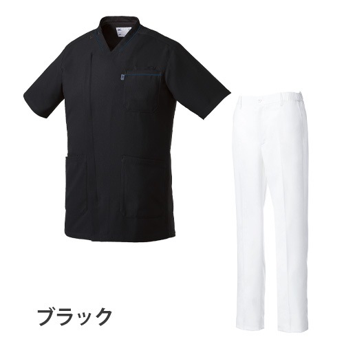 スクラブ 上下セット 白衣 白パンツ MIZUNO ミズノ メンズ 男性用 医療 医師 医者 歯医者 看護師 半袖 ナース ナース服 手術衣 ストレッチ MZ-0218 MZ-0203 制服 ユニフォーム 病院 介護 訪問看護 おしゃれ かっこいい