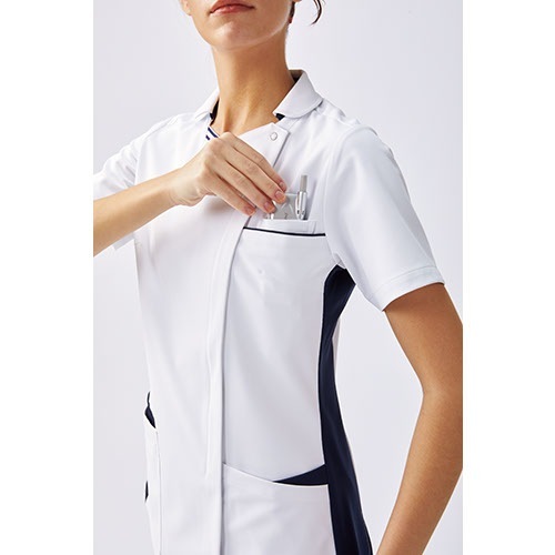 ケーシー 白衣 ジャケット レディース 女性用 ルコックスポルティフ le coq sportif レディースジャケット UQW1064 医療 制服 ユニフォーム 医者 医師 看護師 ナース 病院 横掛 おしゃれ かわいい 可愛い 動きやすい生地・縫製もしっかりで着心地がいい 医療用 上衣 医務衣 