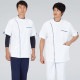 ケーシー 白衣 ジャケット WH12015 医療 治療 襟なし 自重堂 whisel ホワイセル メンズ 男性用 半袖 医師 医者 看護師 ナース 技師 医療用 作業療法 人気 病院 横掛 上衣 医務衣 診察衣 ストレッチ 伸縮性 吸汗 かっこいい おしゃれ