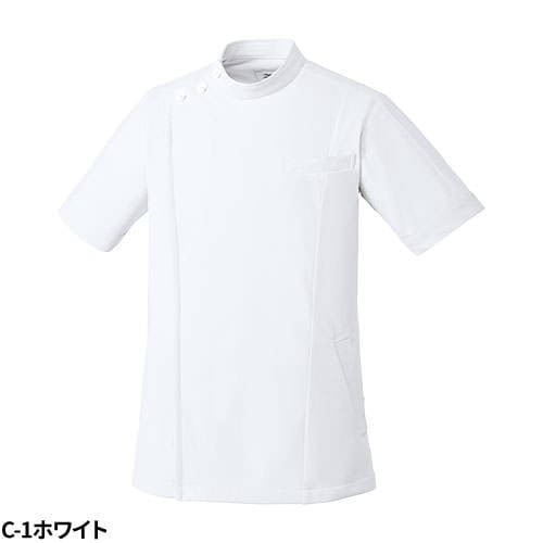 ミズノ MIZUNO ケーシージャケット 白衣 MZ-0069 医療用白衣 襟なし メンズ レディース 男女兼用 半袖 医師 医者 看護師 ナース 作業療法 人気 上衣 医務衣 診察衣 制菌 吸汗 速乾 かっこいい 可愛い かわいい おしゃれ