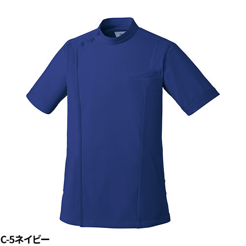 ミズノ MIZUNO ケーシージャケット 白衣 MZ-0069 医療用白衣 襟なし メンズ レディース 男女兼用 半袖 医師 医者 看護師 ナース 作業療法 人気 上衣 医務衣 診察衣 制菌 吸汗 速乾 かっこいい 可愛い かわいい おしゃれ