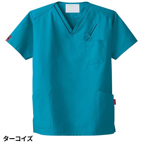 スクラブ 白衣 医療 PANTONE パントン ユニセックス 男女兼用 半袖 7003SC FOLK 医者 看護師 ナース ナース服 研修医 医療用 人気 制服 ユニフォーム シンプル ポケット 多い 病院 介護 可愛い かわいい かっこいい おしゃれ 動きやすい