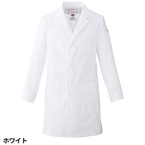 ドクターコート 白衣 1537PR メンズシングルコート ディッキーズ Dickies FOLK メンズ 男性用 長袖 ロング丈 医師 病院 薬剤師 薬局 医療用 制服 ユニフォーム 襟 ポケット 名入れ おしゃれ かっこいい おすすめ