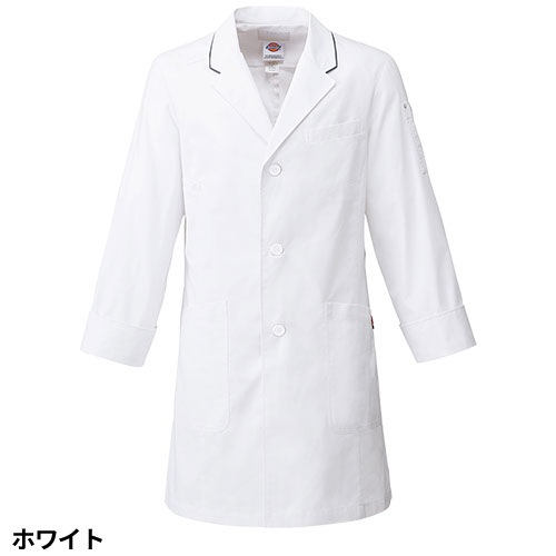 ドクターコート 白衣 1538PP メンズシングルコート ディッキーズ Dickies FOLK メンズ 男性用 長袖 ロング丈 医師 病院 整骨院 薬剤師 医療用 制服 ユニフォーム ストレッチ パイピング おしゃれ かっこいい おすすめ