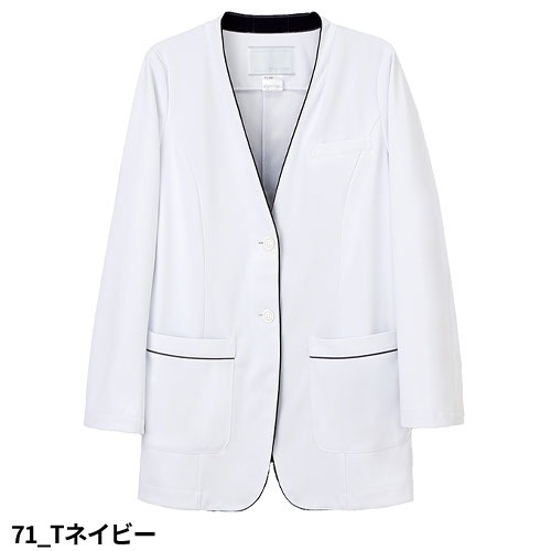 ケーシー 白衣 ジャケット レディース 女性用 ナガイレーベン 女子ジャケット AW-5510 医療 制服 ユニフォーム 医者 医師 看護師 ナース 病院 横掛 おしゃれ かわいい 可愛い 動きやすい生地・縫製もしっかりで着心地がいい 医療用 上衣 医務衣 診察衣 クリニック