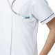 ワンピース 白衣 ナース服 UQW0028 ルコックスポルティフ 医療 ナースウェア 半袖 医療用 病院 クリニック 看護師 ナース 医者 人気 タイト 吸汗速乾 快適 工業洗濯 ストレッチ 動きやすい 透けにくい 帯電防止 制菌 膝丈