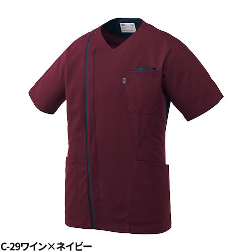 【メール便対応】スクラブ 白衣 医療 ミズノ MIZUNO メンズ 男性用 半袖 MZ-0239 ファスナー 前開き 医師 医者 看護師 ナース 人気 手術衣 オペ着 制服 ユニフォーム 抗ウイルス 快適 病院 介護 薬剤師 クリニック かっこいい おしゃれ 動きやすい