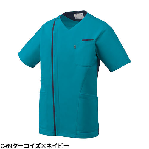 【メール便対応】スクラブ 白衣 医療 ミズノ MIZUNO メンズ 男性用 半袖 MZ-0239 ファスナー 前開き 医師 医者 看護師 ナース 人気 手術衣 オペ着 制服 ユニフォーム 抗ウイルス 快適 病院 介護 薬剤師 クリニック かっこいい おしゃれ 動きやすい