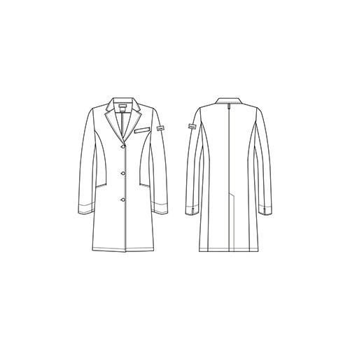 ドクターコート 白衣 2538NP レディスシングルコート ディッキーズ Dickies FOLK レディース 女性用 長袖 ロング丈 医師 病院 エステ 薬剤師 医療用 制服 ユニフォーム ボタン カジュアル おしゃれ かわいい 可愛い おすすめ