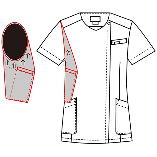 ZiPSCRUB レディスジップスクラブ 白衣 医療 7023SC FOLK フォーク レディース 女性用 半袖 医者 看護師 ナース ナース服 研修医 医療用 人気 制服 ユニフォーム ファスナー 速乾 病院 介護 可愛い かわいい おしゃれ 動きやすい