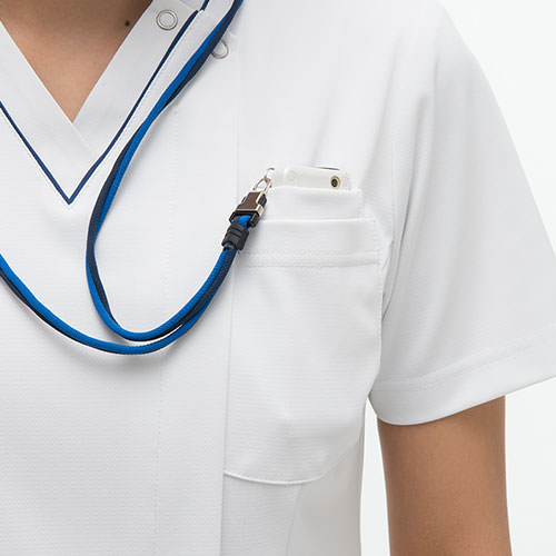 スクラブ 医療 白衣 ナース おしゃれ 女性用 レディース 白 ホワイト ファスナー 看護 ストレッチ 吸水速乾 軽量 ジェラートピケ 624 刺繍 プリント スクラブ 白衣 上下セット レディース 女性 スクラブセット