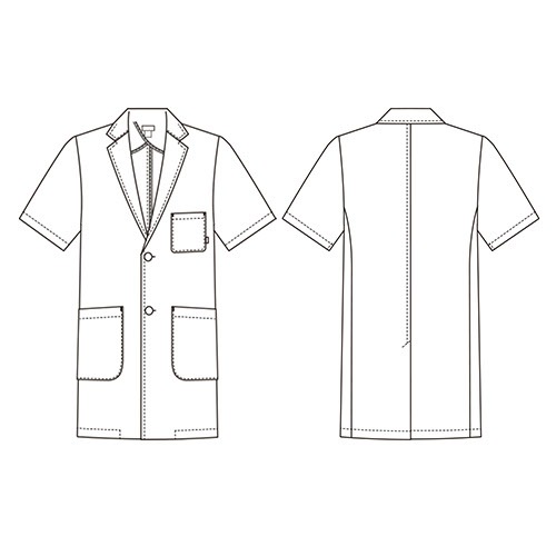 ドクターコート 白衣 1542PH Flab. 男子シングルコート 半袖 FOLK メンズ 男性用 ロング丈 医師 病院 薬剤師 薬局 医療用 制服 ユニフォーム ストレッチ 軽量 夏 涼しい 名入れ 実験 おしゃれ かっこいい おすすめ